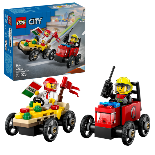 LEGO Race Car Pack: Pizza Van vs Fire Truck 60458 City (Pre-Order: January 2025)