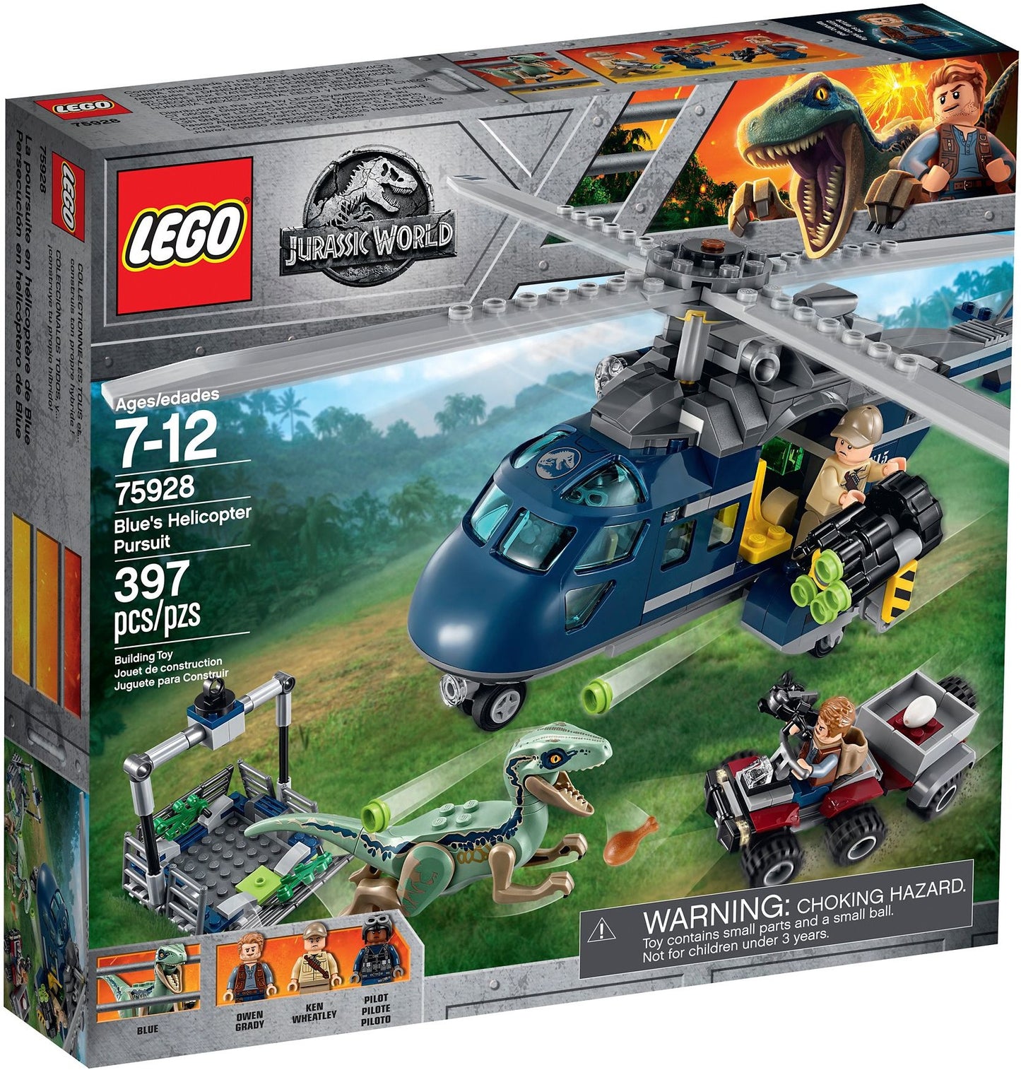 LEGO Helicopter Chase with Owen and the Velociraptor 75928 Jurassic World